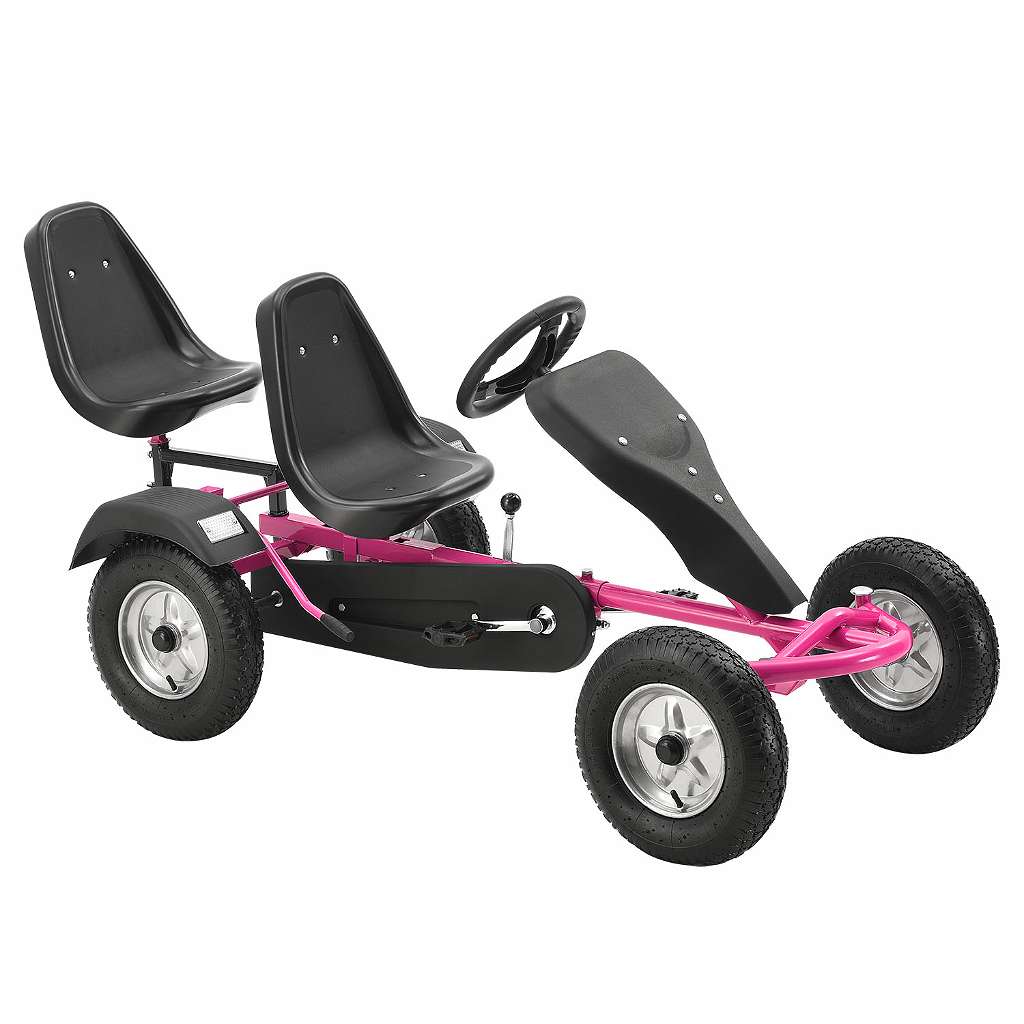 Kinder Pedal Go-Kart 5-8yrs Aufblasbar Reifen Rennwagen Aufsitzen Pink 
