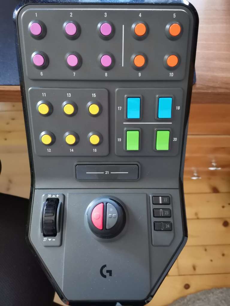 (verkauft) Logitech Seitenkonsole (side panel) Saitek Farm Sim Controller