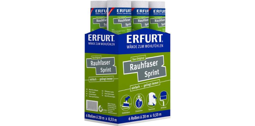 Tapeten 6 Rollen Erfurt Rauhfaser Sprint 53 cm x 20 m weiß von OBI NEU &  Originalverpackt, € 10,- (1090 Wien) - willhaben