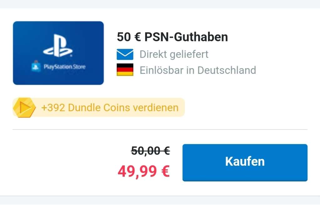 PlayStation Network Card 50 Euro, € 33,- (1110 Wien) - willhaben