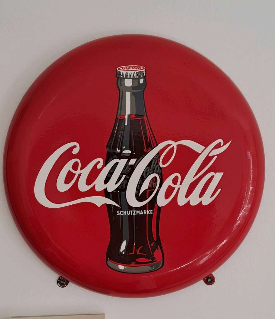 Großes Coca-Cola Deko-Blechschild - ca. 50 x 25 cm