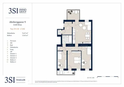 4-Zimmer-Wohnung kaufen in Wien – 76,47 m², € 459.000 – Bild 9 von 9