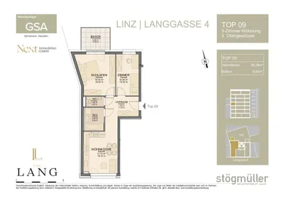 3-Zimmer-Wohnung kaufen in Linz – 58 m², € 328.520 – Bild 8 von 8