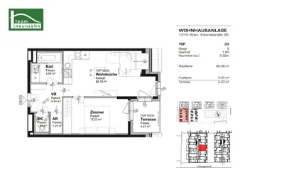 2-Zimmer-Wohnung mieten in Wien – 46,09 m², € 992 – Bild 18 von 18