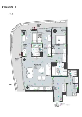 Ultimate luxury 3br apt Danubeflats - fully furnished 24. fl, balcony, Pool & Gym – Bild 3