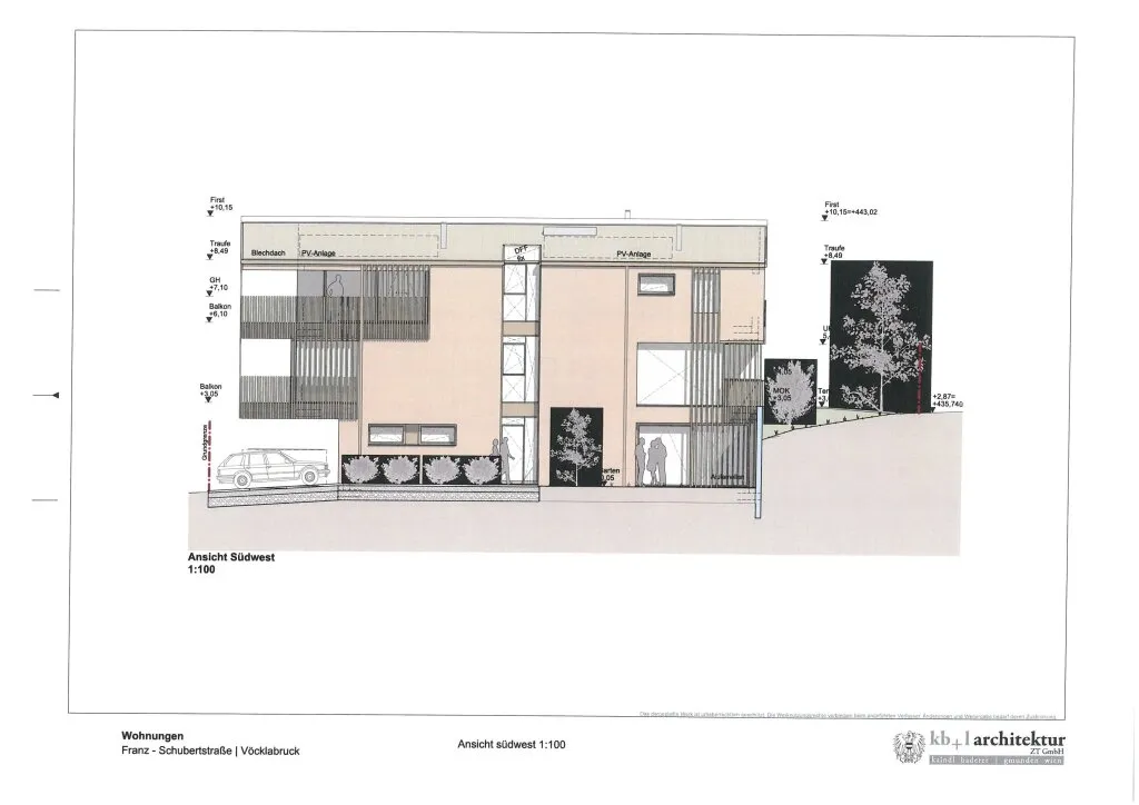 ( Bauprojekt ) !! Baugrund inkl. Baugenehmigung für 3 Wohnungen in Vöcklabruck: mit Garten, Terrasse, 2 Balkonen & 3 Stellplätzen! - Ansicht 2