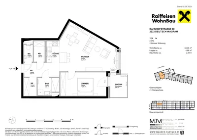 2-Zimmer-Wohnung kaufen in Gänserndorf – 64,42 m², € 330.100 – Bild 3 von 3