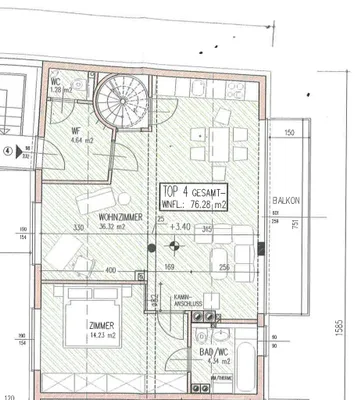 3-Zimmer-Wohnung mieten in Baden – 77 m², € 1.174 – Bild 15 von 16