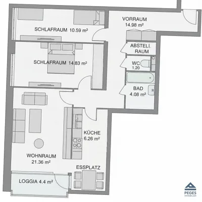 3-Zimmer-Wohnung kaufen in Salzburg Stadt – 79 m², € 333.000 – Bild 9 von 9