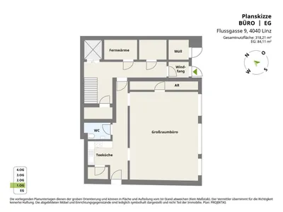 10-Zimmer-Gewerbeimmobilie mieten in Linz – 318 m², € 4.675 – Bild 8 von 10