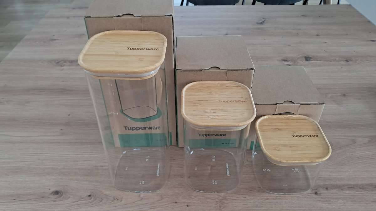 Tupperware "Bamboo Clear Storage" Glasbehlter,  55,- (8081 Heiligenkreuz  am Waasen) - willhaben