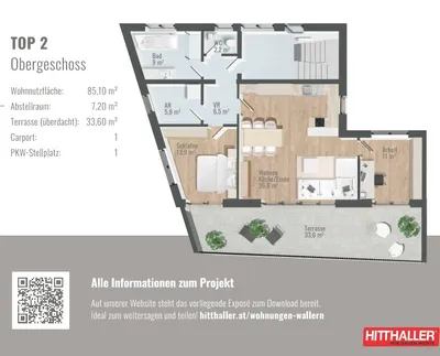3-Zimmer-Wohnung kaufen in Grieskirchen – 85,1 m², € 408.480