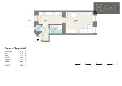 2-Zimmer-Wohnung kaufen in Wien – 40,13 m², € 261.580 – Bild 14 von 14