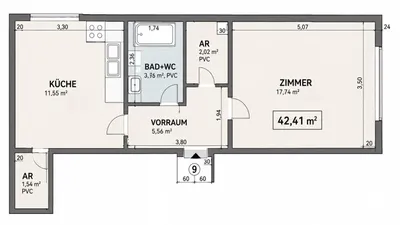 1-Zimmer-Wohnung kaufen in Wien – 42,41 m², € 145.000 – Bild 9 von 10