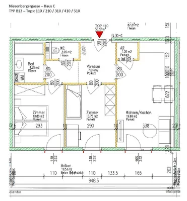 3-Zimmer-Wohnung mieten in Graz – 56,51 m², € 799 – Bild 12 von 12