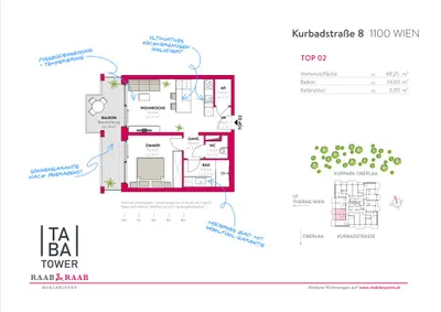 2-Zimmer-Wohnung mieten in Wien – 48,25 m², € 1.161 – Bild 18 von 18