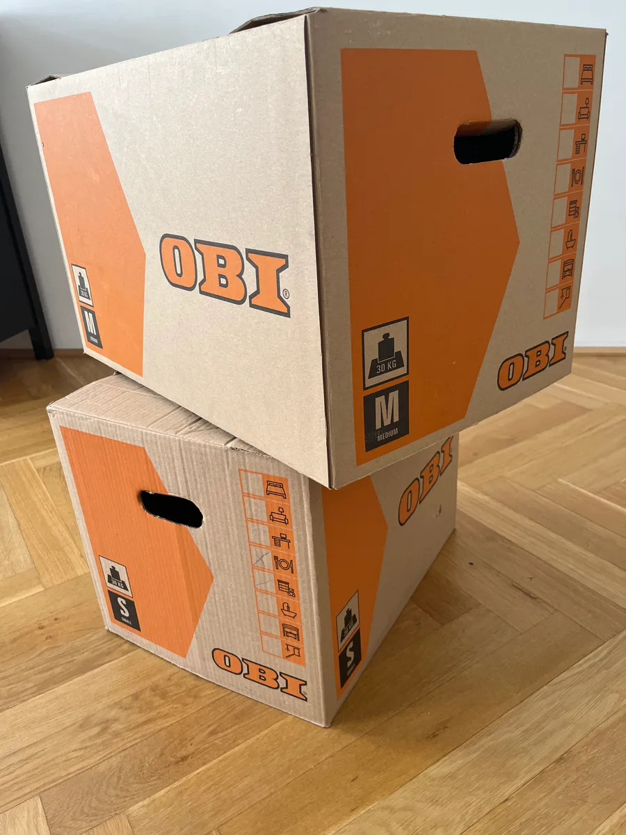OBI Umzugskartons Größen M & S, 11 St., € 10,- (1080 Wien)
