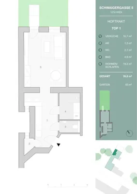 1-Zimmer-Wohnung kaufen in Wien – 39,8 m², € 220.000 – Bild 25 von 25