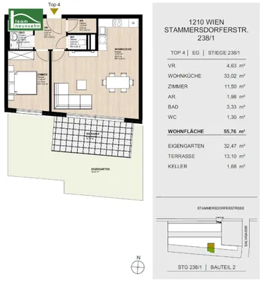 2-Zimmer-Wohnung mieten in Wien – 55,77 m², € 960 – Bild 18 von 18