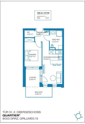 2-Zimmer-Wohnung mieten in Graz – 40,4 m², € 530 – Bild 10 von 10