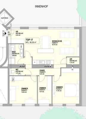 4-Zimmer-Wohnung kaufen in Wien – 96,58 m², € 448.000 – Bild 12 von 13