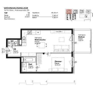 2-Zimmer-Wohnung mieten in Wien – 45,33 m², € 849 – Bild 9 von 10