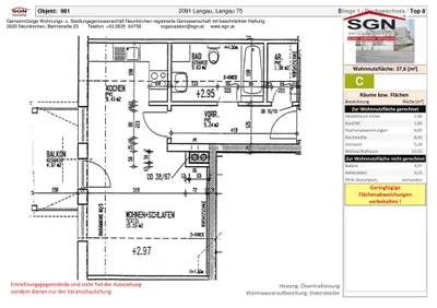 1-Zimmer-Wohnung mieten in Horn – 37,6 m², € 379 – Bild 9 von 9