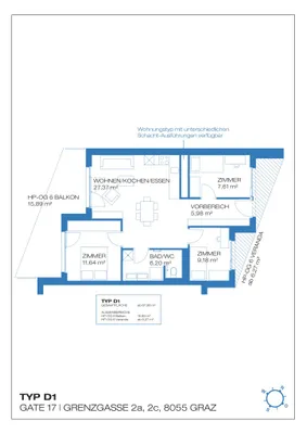 4-Zimmer-Wohnung kaufen in Graz – 68,84 m², € 315.000 – Bild 11 von 11