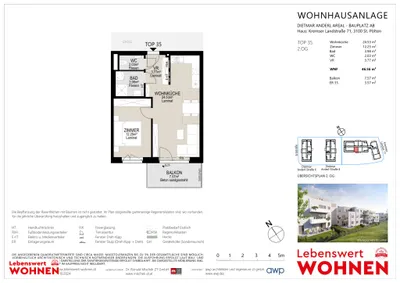 2-Zimmer-Wohnung mieten in Sankt Pölten – 46,56 m², € 602 – Bild 10 von 14