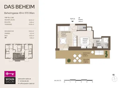 2-Zimmer-Wohnung mieten in Wien – 30,1 m², € 1.115 – Bild 19 von 19