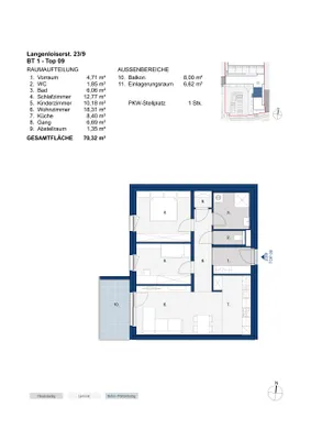 3-Zimmer-Wohnung mieten in Krems Land – 70,32 m², € 678 – Bild 2 von 2