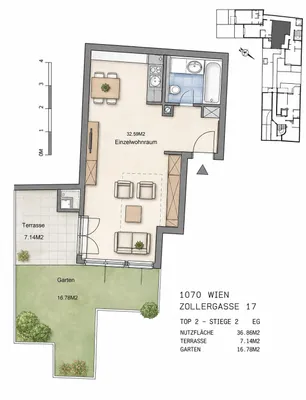 1-Zimmer-Wohnung mieten in Wien – 36,86 m², € 963 – Bild 11 von 12