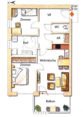 3-Zimmer-Wohnung mieten in Braunau am Inn – 67 m², € 1.033 – Bild 12 von 13