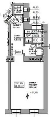 1-Zimmer-Wohnung kaufen in Wien – 34,19 m², € 145.000 – Bild 8 von 9