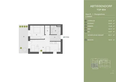2-Zimmer-Wohnung kaufen in Graz-Umgebung – 52,31 m² – Bild 3 von 3