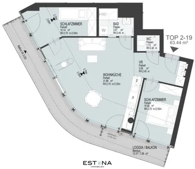 3-Zimmer-Wohnung mieten in Wien – 63,44 m², € 2.099 – Bild 14 von 14