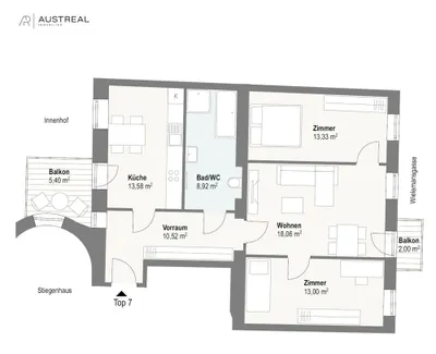 3-Zimmer-Wohnung kaufen in Wien – 77,41 m², € 485.000 – Bild 2 von 25