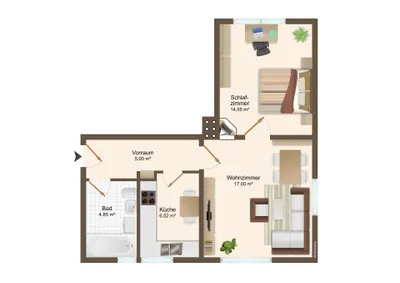 2-Zimmer-Wohnung kaufen in Linz – 47 m², € 149.000 – Bild 7 von 7