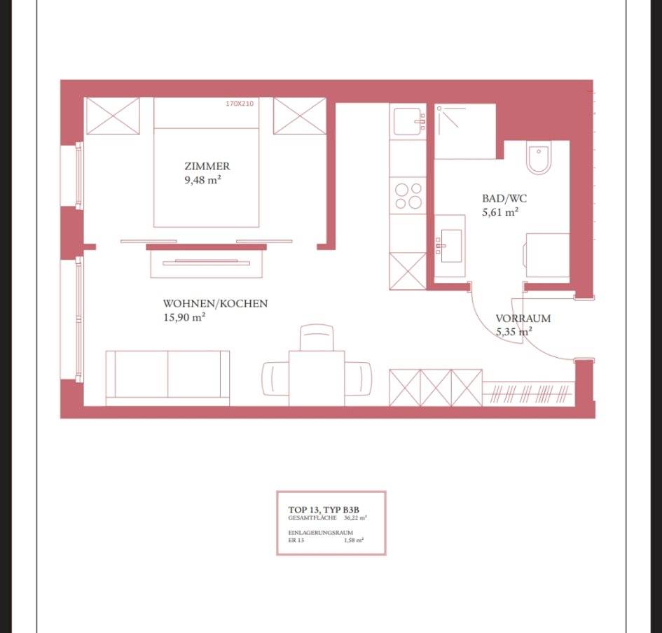 Ruhig wohnen & schnell in der Stadt - 2-Zimmer-Wohnung in Floridsdorf, Wien