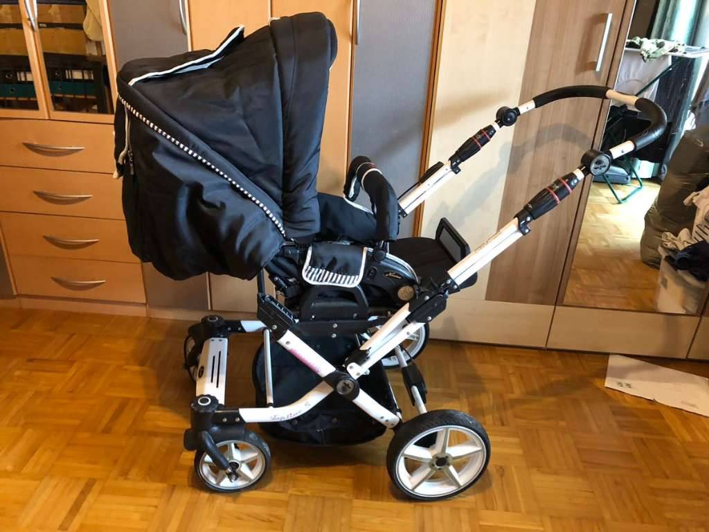 kinderwagen mit elektromotor Luxus Kinderwagen 360 Drehung mit Babywanne
