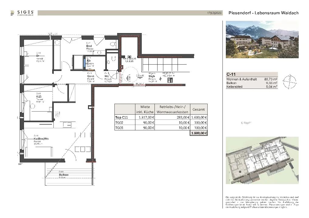 VOLLHOLZ Dachgeschosswohnung in Piesendorf - Lebensraum Waidach - Top C11 - Pogled 3