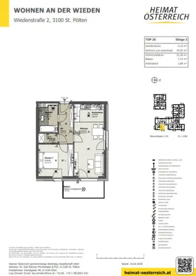2-Zimmer-Wohnung mieten in Sankt Pölten – 51,28 m², € 648 – Bild 11 von 13