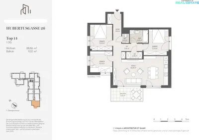 4-Zimmer-Wohnung mieten in Wiener Neustadt – 88,86 m², € 1.086 – Bild 10 von 11