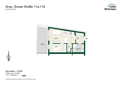 1-Zimmer-Wohnung mieten in Graz – 43 m², € 705 – Bild 6 von 6