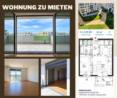 2-Zimmer-Wohnung mieten in Wien – 61 m², € 1.150 – Bild 4 von 7