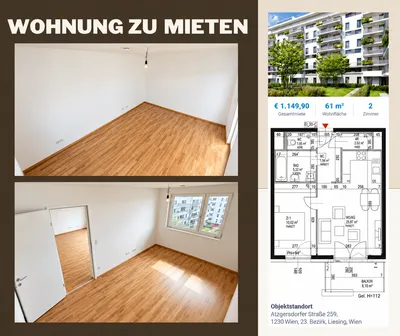 2-Zimmer-Wohnung mieten in Wien – 61 m², € 1.150 – Bild 5 von 7