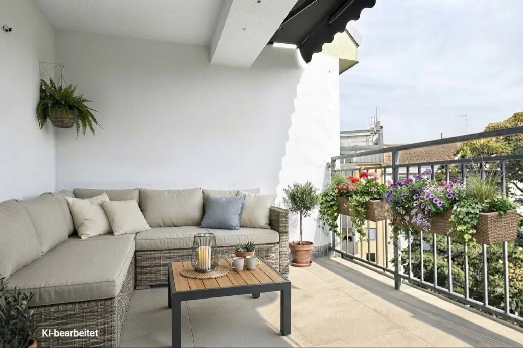 Tolle Raumaufteilung und keine Schrägen: 4 Zimmer DG-Wohnung mit Terrasse