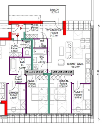 3-Zimmer-Wohnung kaufen in Wien – 63,36 m², € 346.500 – Bild 10 von 11