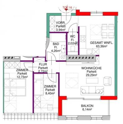 3-Zimmer-Wohnung kaufen in Wien – 63,36 m², € 346.500
