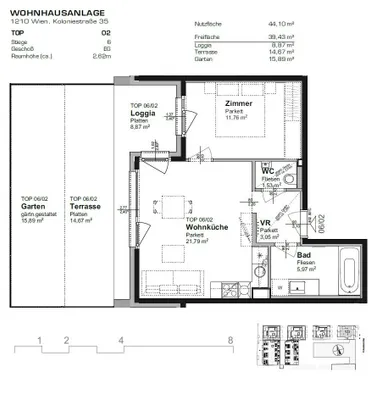 2-Zimmer-Wohnung mieten in Wien – 45,33 m², € 990 – Bild 11 von 12